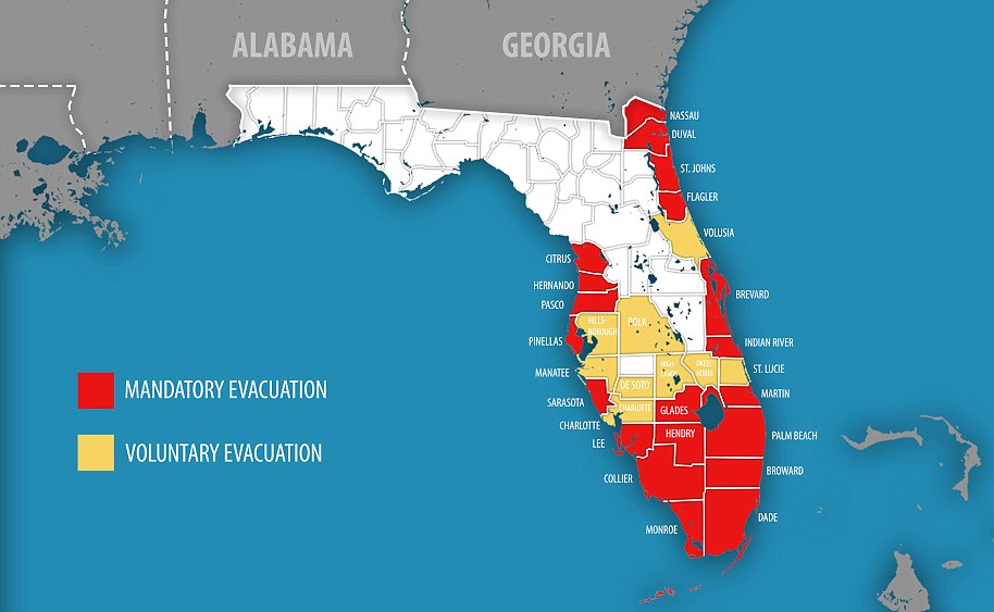Largest Evacuation As Irma Threatens Florida; 1.4 Million Flee