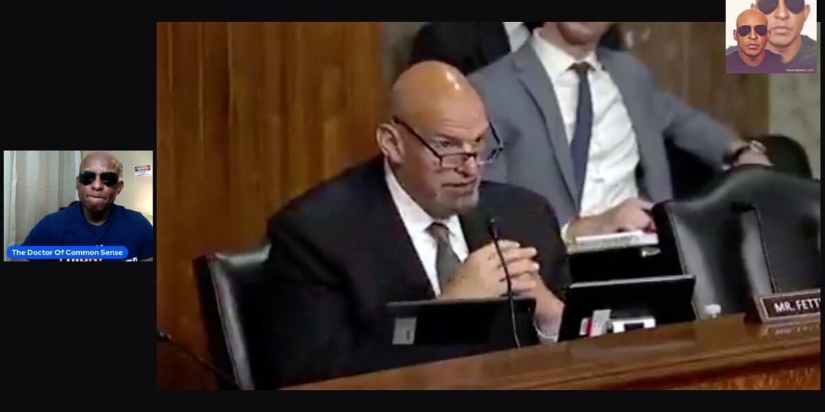Doctor John Fetterman At Banking Committee Hearing With Former CEO Of Silicon Valley Bank
