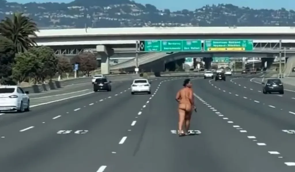 Naked Woman in San Francisco Stops Traffic & Shoots a Gun